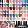 JODSONE 60 PCS Gel Nail Polish Set All Seasons No Wipe Base Coat Matte Glossy Top Coat Nail Gel Polish Kit for Starter Manicure DIY at Home Enjoy Fun