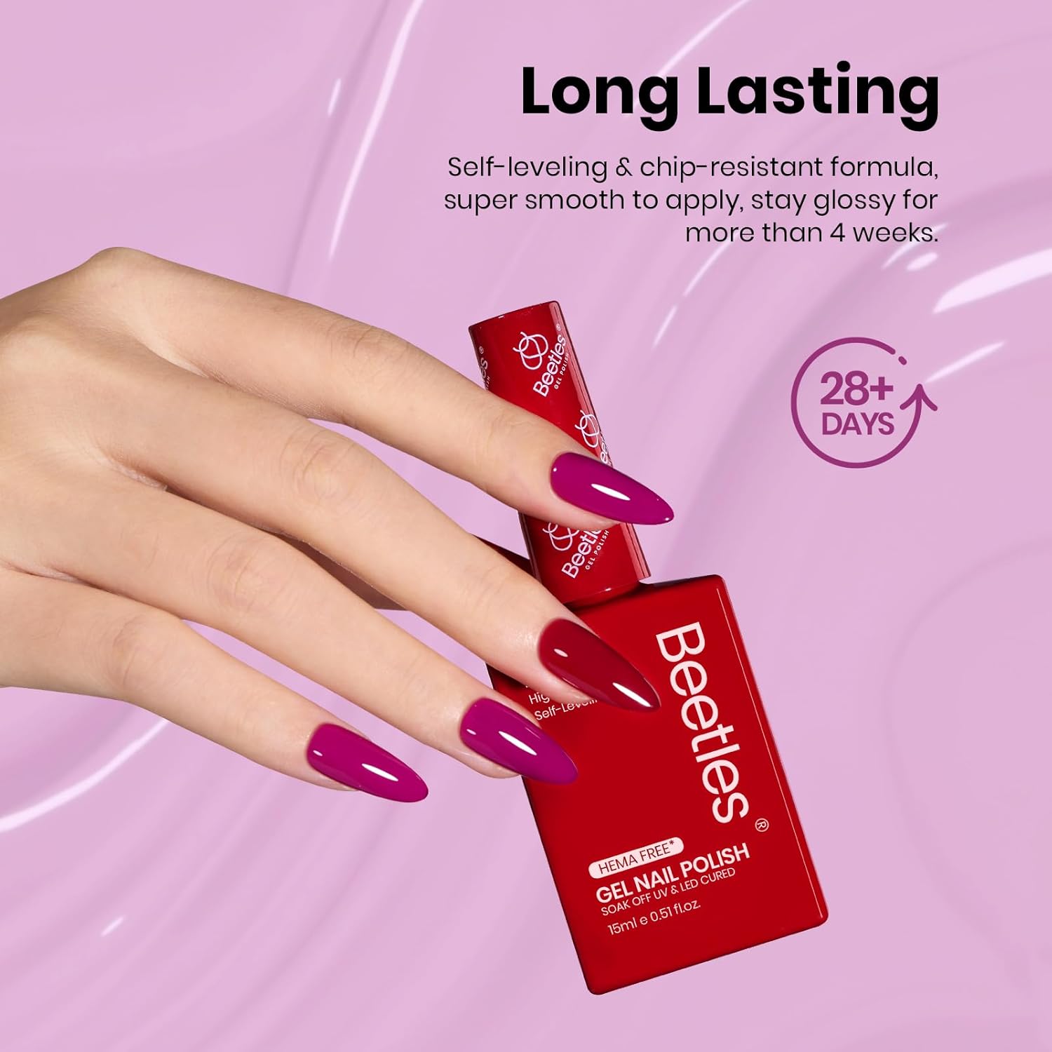 Beetles HEMA-Free Gel Polish Set – 6 PCS 15ml Burgundy Dark Red Brown Black Gray Colors Gel Nail Kit UV Nail Polish Color DIY Midnight Elegance Manicure Home Salon Valentines Gifts for Women