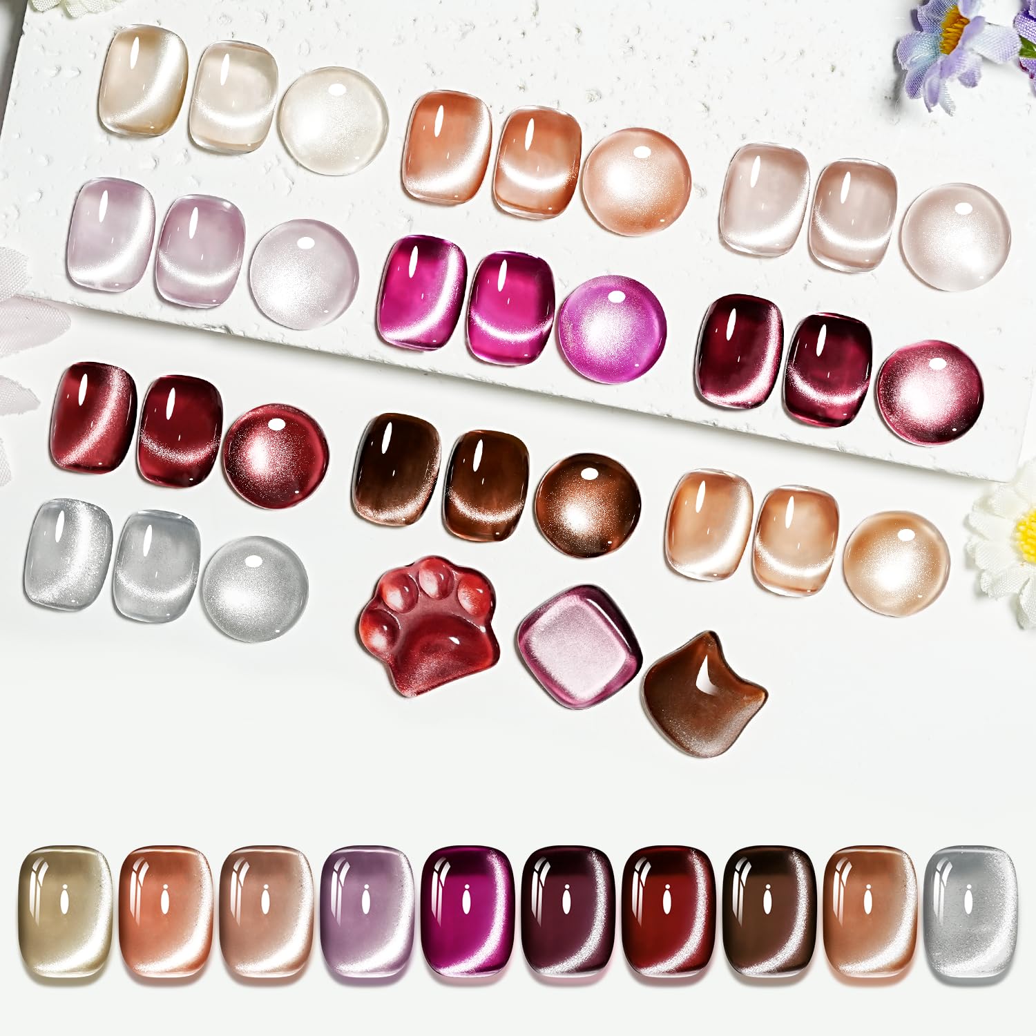 JODSONE 60 PCS Gel Nail Polish Set All Seasons No Wipe Base Coat Matte Glossy Top Coat Nail Gel Polish Kit for Starter Manicure DIY at Home Enjoy Fun