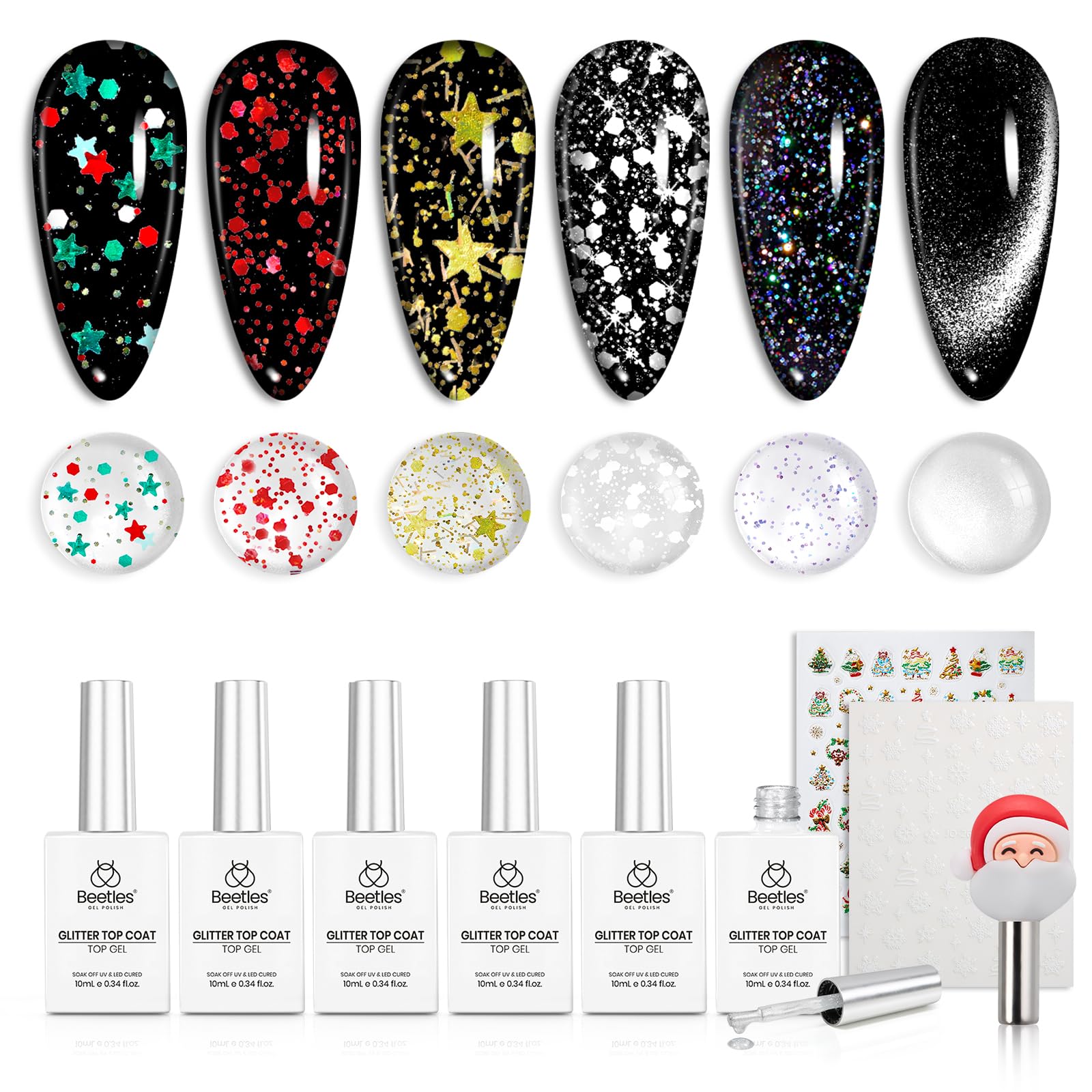 Beetles HEMA-Free Gel Polish Set – 6 PCS 15ml Burgundy Dark Red Brown Black Gray Colors Gel Nail Kit UV Nail Polish Color DIY Midnight Elegance Manicure Home Salon Valentines Gifts for Women